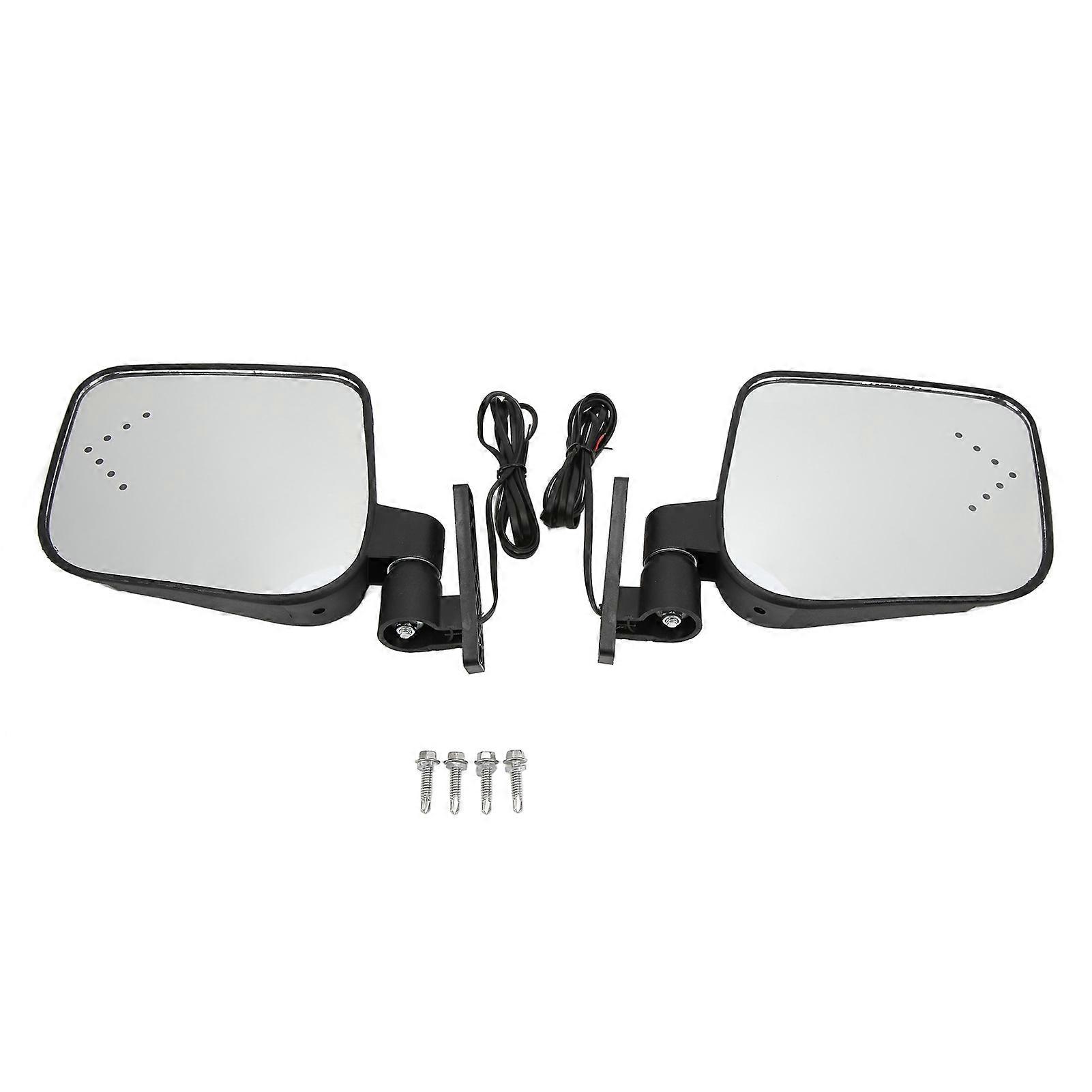 2PCS Club Car LED Rear View Mirror with Turn Signal Light 180 Adjustable Joint Replacement for EZGO E2U611