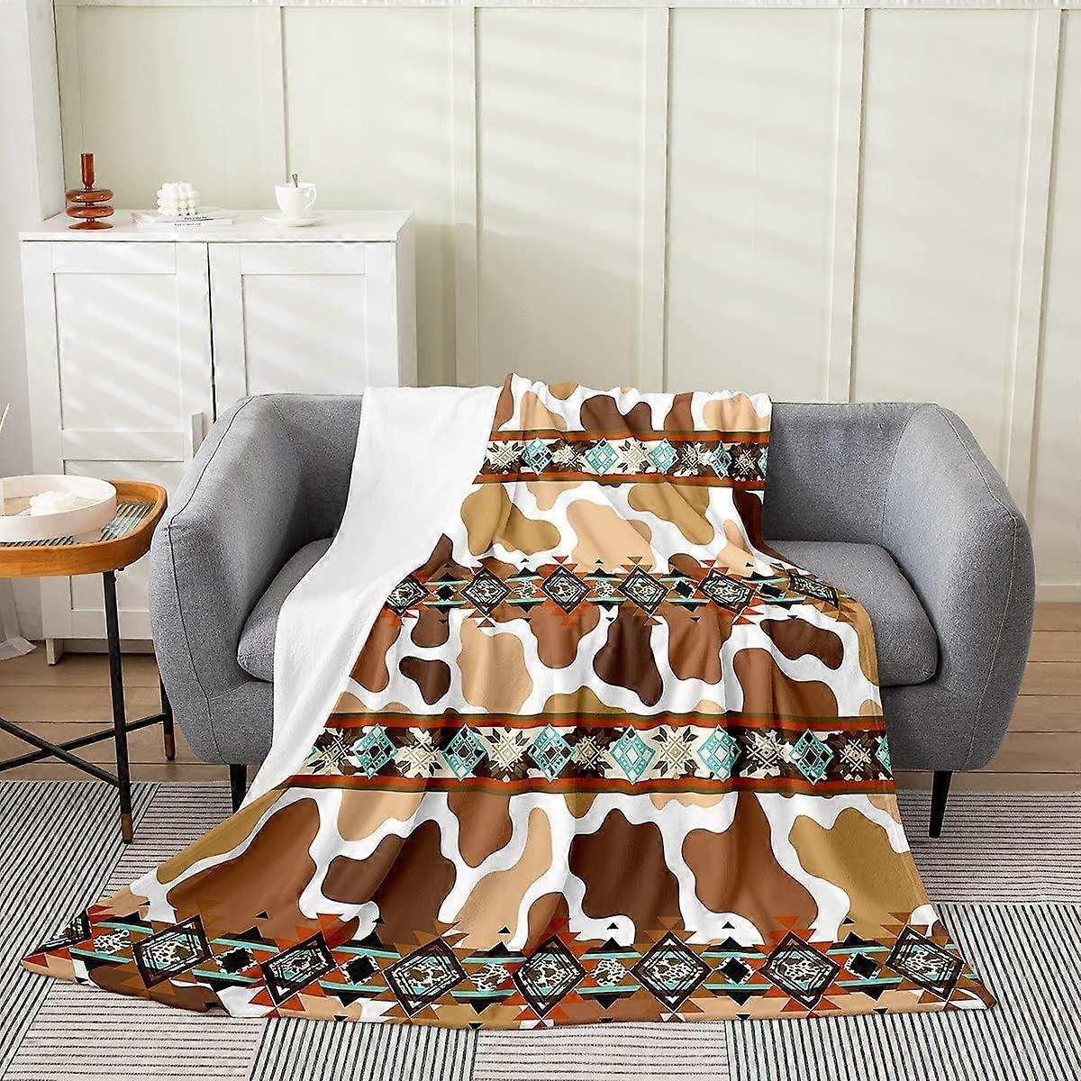 براون بقرة الصوف بطانية المرتفعات جلد البقر بطانية رمي الغربية بطانية الطفل 30x40 بوصة الغريبة الأزتيكاتي الفانيلا بطانية مزرعة البرية لونغ
