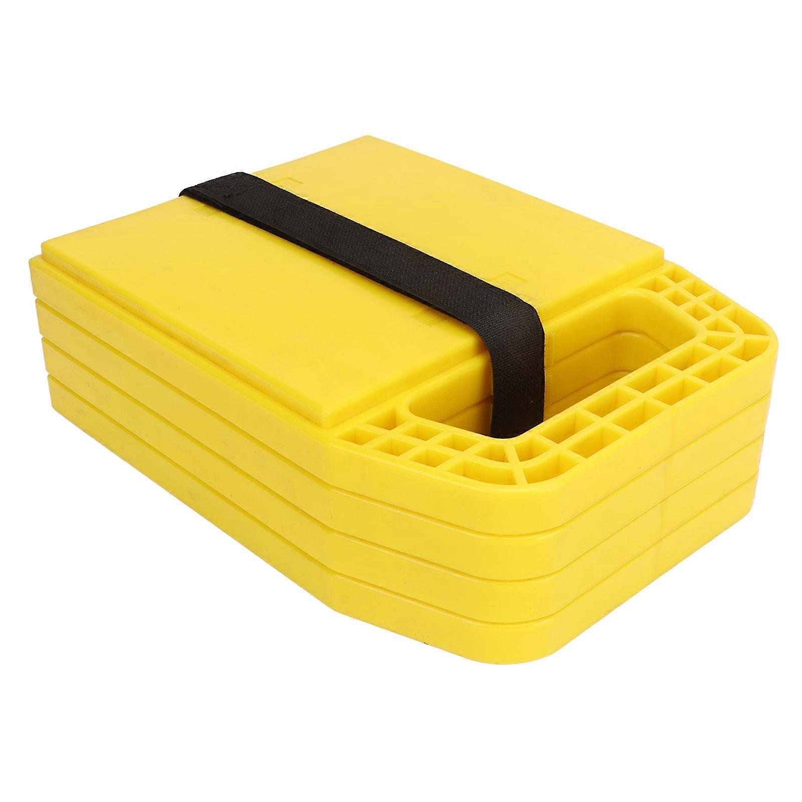 4PCS RV Jack Pad Prevent Jacks Sinking Anti Slip Weather Proof Leveling Jack Block pentru Camper Caravan Trailer Galben