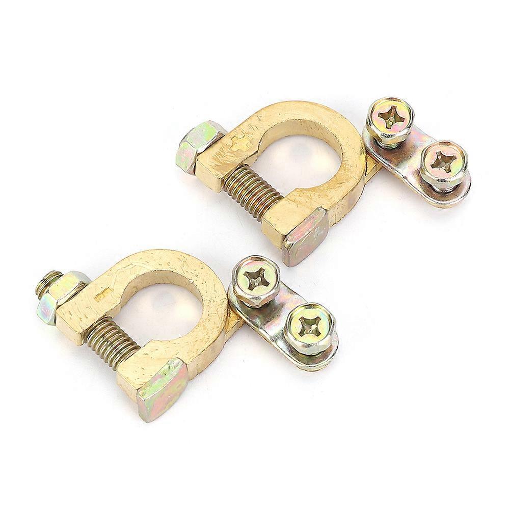 2 piezas de batería de automóvil terminal de cobre cabeza de pila clips de abrazadera conector accesorios automáticos