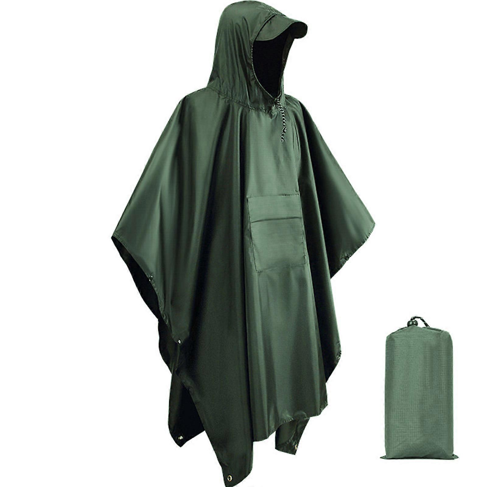 Waterproof with Drawstring Hood, 3 in 1Lightweight Reusable Adult Raincoat,100% New