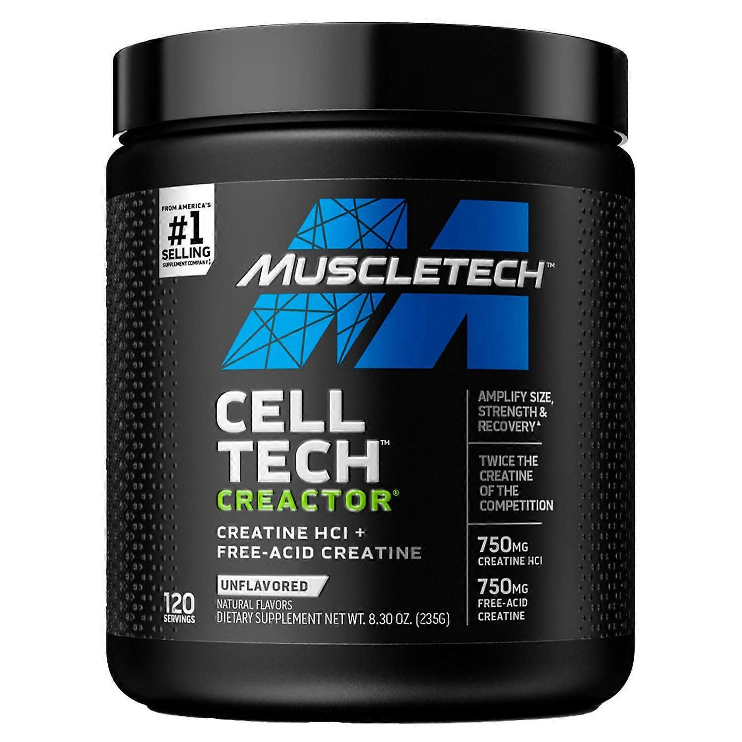 MuscleTech, Cell Tech CREACTOR, Creatine HCl + Free-Acid Creatine, Unflavored, 8.30 oz (235 g)