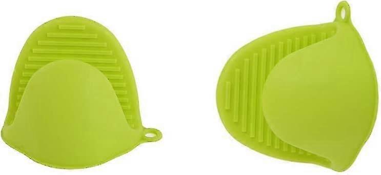 Silicone Pot Holder, Mini Kitchen Pot Holders, Heat Resistant Solution, 1 Pair (green)