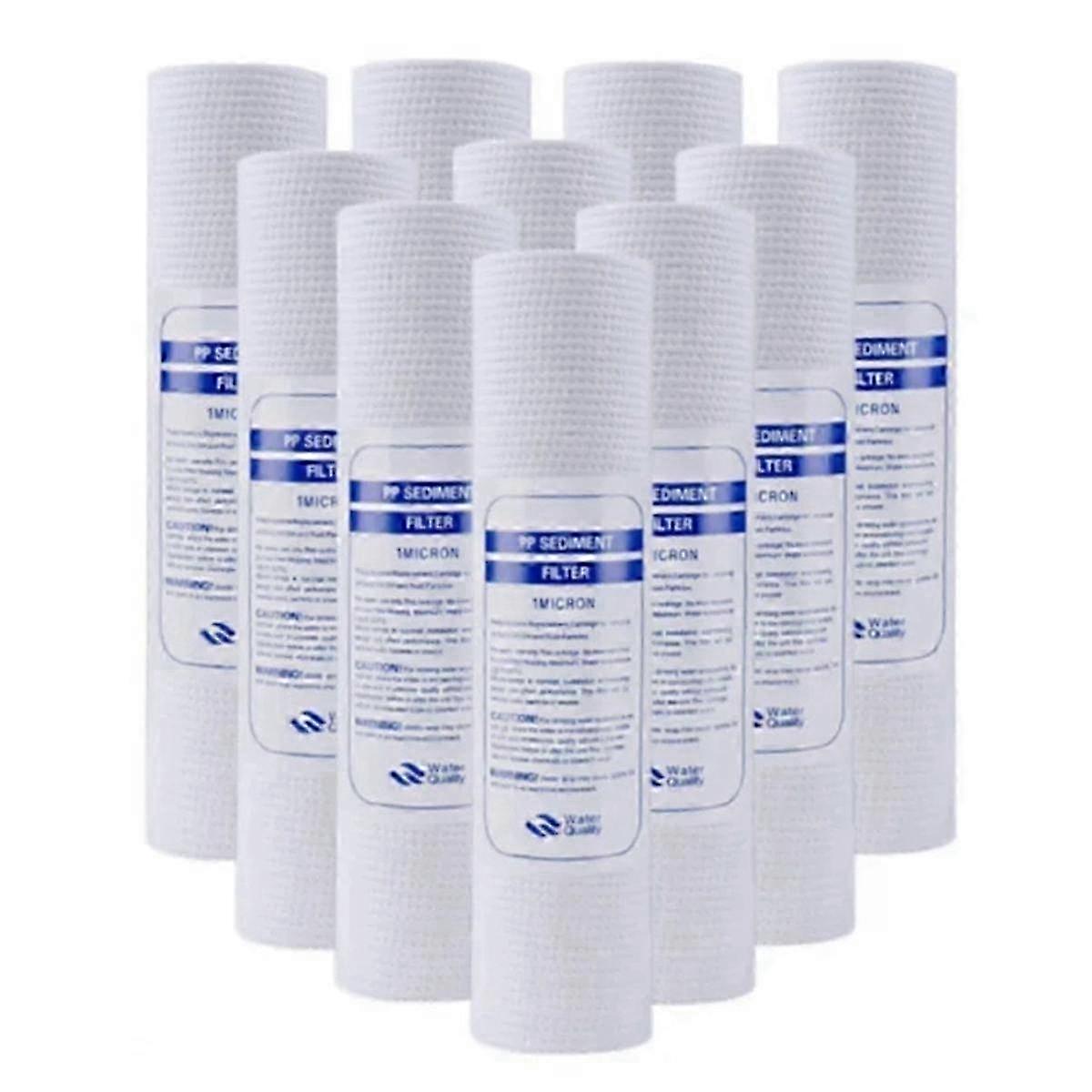 10 stk universelt vannfilter PP bomullsfilter sediment vann filtre polypropylen materiale, 5 mi