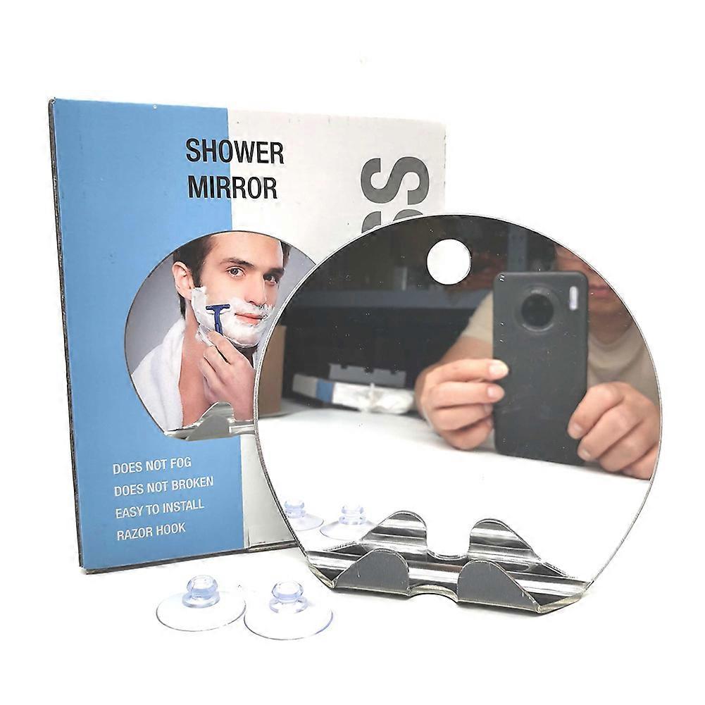 Shower Mirror for Shaving Strong Suction Cup Razor Holder 360 Degree Rotation Shower Shaving Mirror