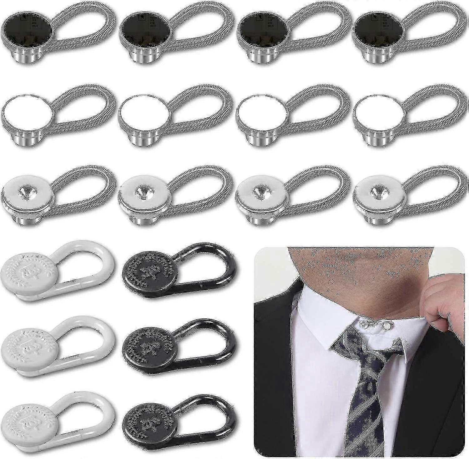 18pcs camicia colletto button extender: estensore bottone collo per camicia da uomo - comodo colletto cravatta espansore - estensione del colletto della camicia