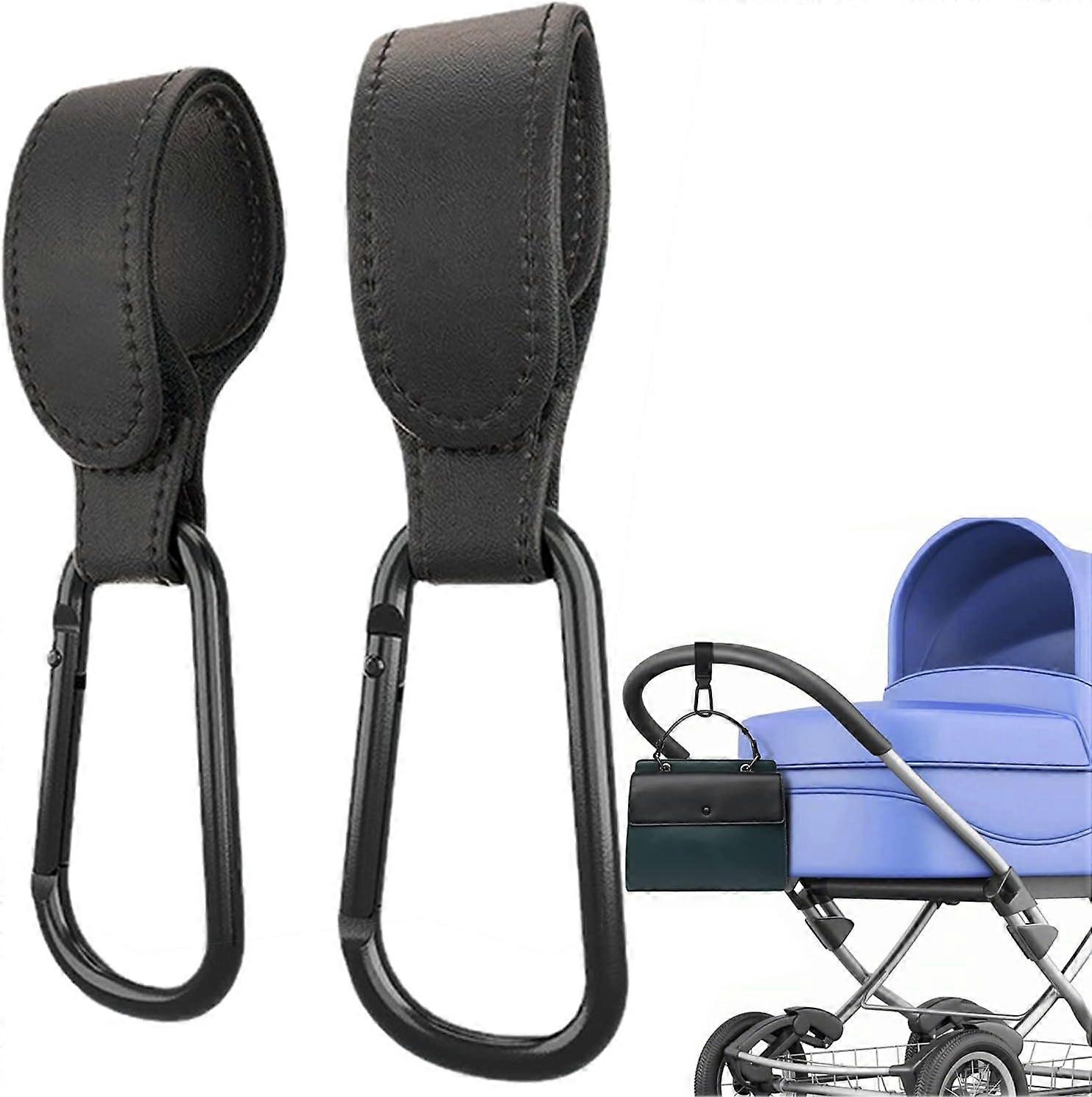 2pcs Stroller Hook, Universal Stroller Clip Aluminum D-Ring Stroller Hook Clip, Stroller Hook (Black),2024 Ping