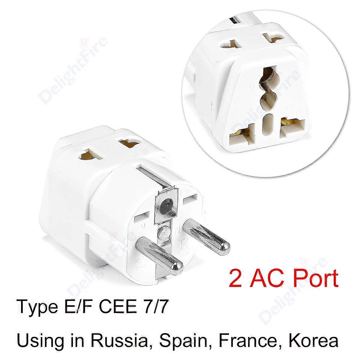 2 in 1 KR EU Plug Adapter US UK to EU KR European Europe Euro German Travel Power Adapter Electrical Socket Plug Outlet