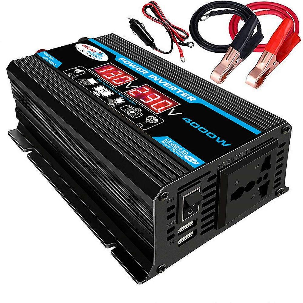 4000W LCD Auto Wechselrichter DC 12V zu AC 110V reiner Sinus-Solarwandler