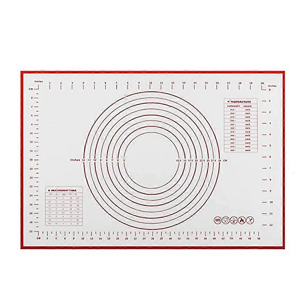 Leeseph Extra Large Silicone Pastry Mat Extra Thick Non Stick Baking Mat with Measurement Fondant Mat (15 (W) * 23 (L)  Red)