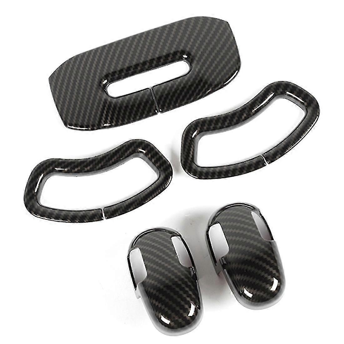 Car Safety Belt Buckle Decoration Cover Trim Stickers For Ram 2010-2017 Accessories, Abs Carbon Fib