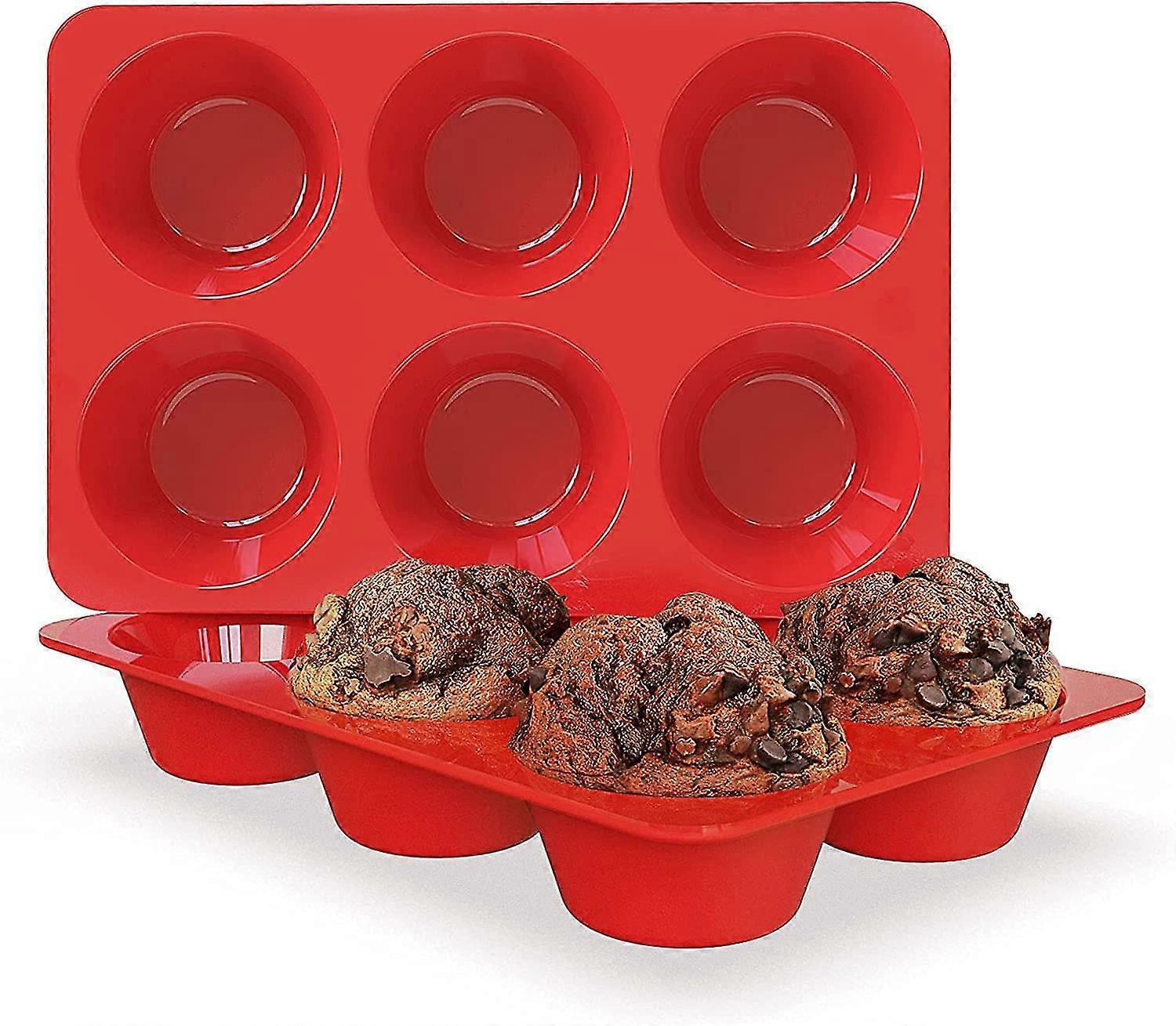 Althee Silicone Jumbo Muffin Pan. 3.5 Inch Large Cupcake Pan - Set Of 2 Large Muffin Pan. Silicone