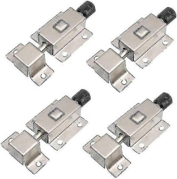 4-Piece Stainless Steel Spring Loaded Automatic Sliding Latch, 2 Inch, Easy Installation, Rust Resistant