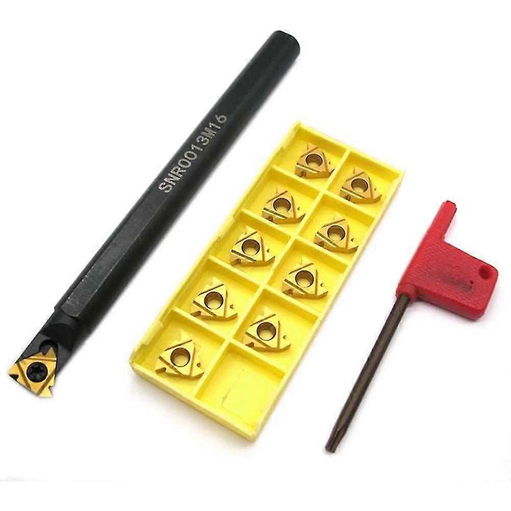 1/2 Inch Lathe Threading Boring Bar With 10pcs 16ir Ag60 Internal Threading Carbide Turning Inserts
