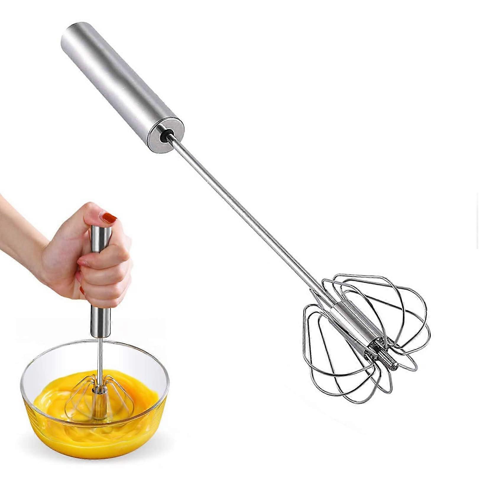 Semi-Auto Whisk - Stainless Steel Wire Egg Beater for Blending, Whisking, Beating, Frothing & Stirring - Sauce Whisk