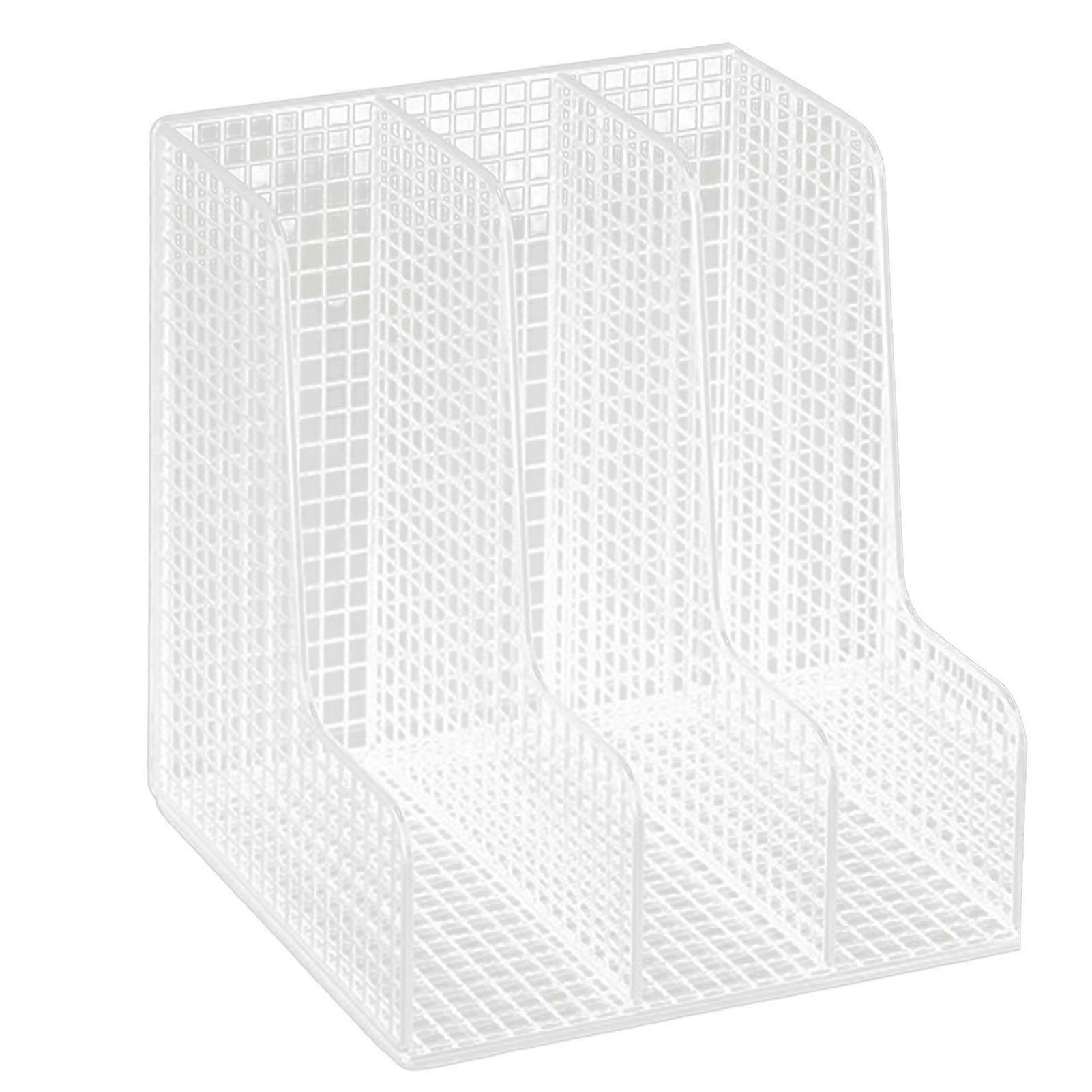 File Rack Easy Access Multifunctional Large Capacity 3/4 Compartments Save Space Office Storage Rust-resistant Stand Up File Sorter Metal Rack Home Su