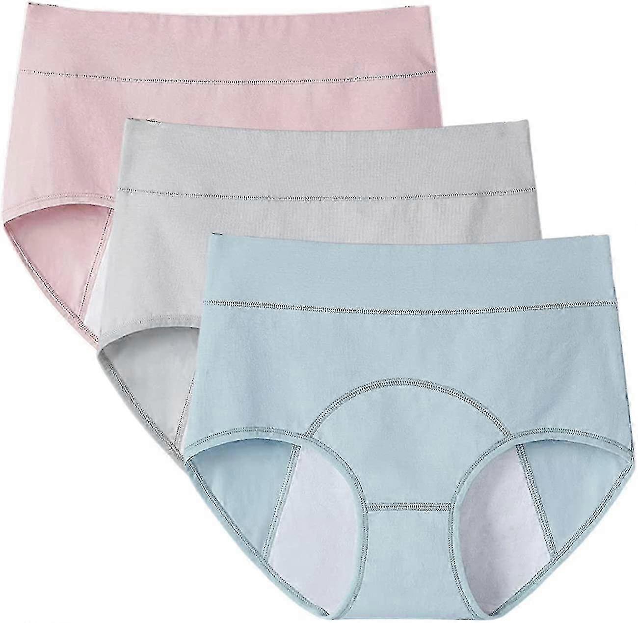 3db Női Menstruációs Szivárgásmentes Nadrág Menstruációs bugyi Pamut Menstruációs fehérnemű