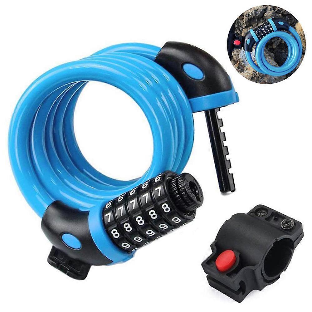 Bike Locks Cable  Coiled Secure Resettable Combination Bike Cable Lock with Mounting Bracket