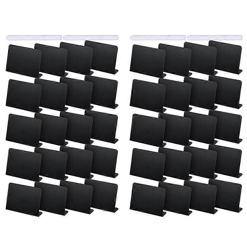40Pcs 4 x 3 Inches Mini Chalkboard Table Tent Sign Chalkboard Buffet Tags Food Label for Party Tabl