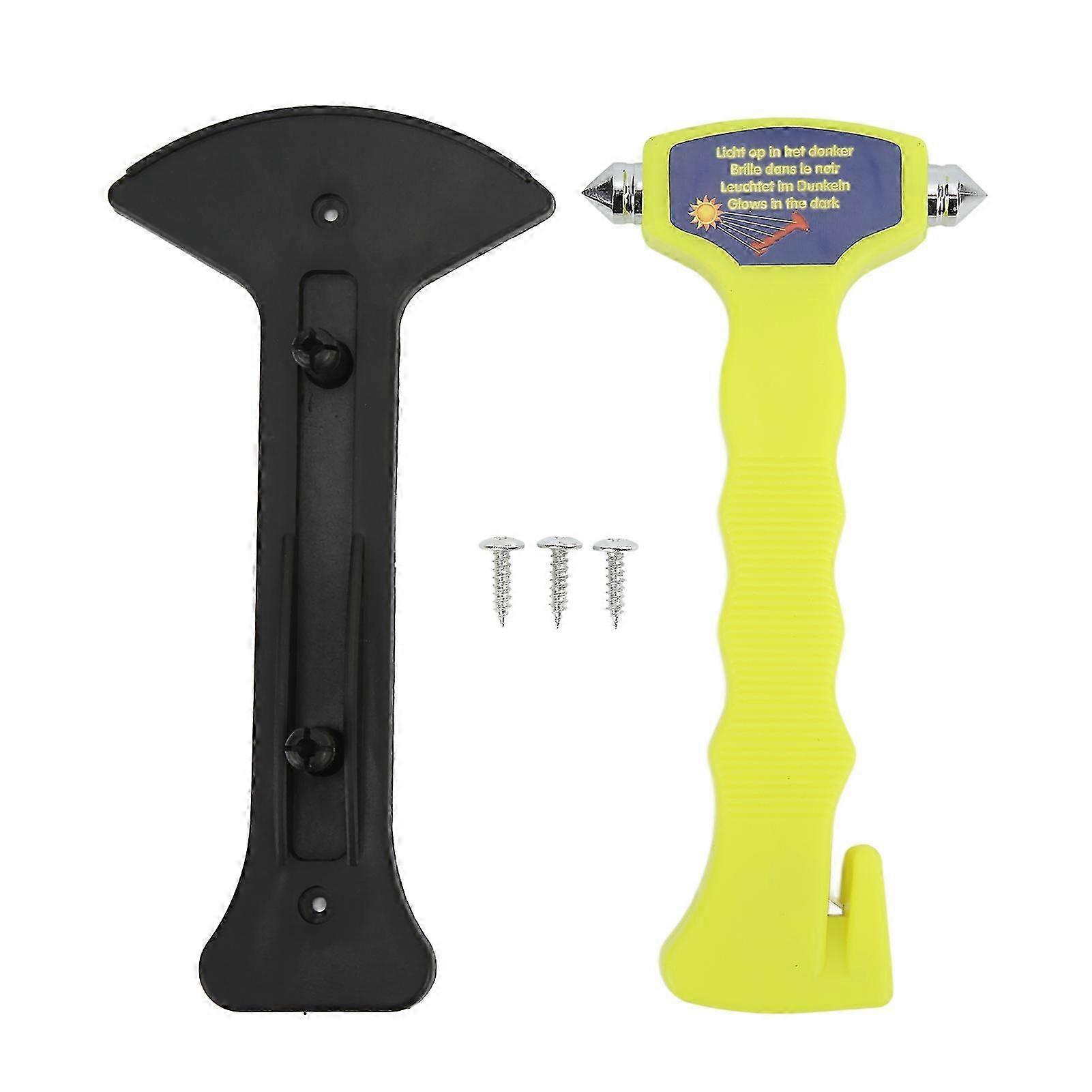 2 in 1 Safety Hammer Window Glass Breaker Seatbelt Cutter Emergency Escape Tool Luminous for Buses Trains Cars