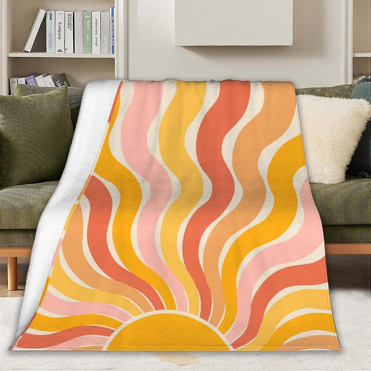 Groovy Sun Blanket Boho Throw Blanket Gifts for Women Soft