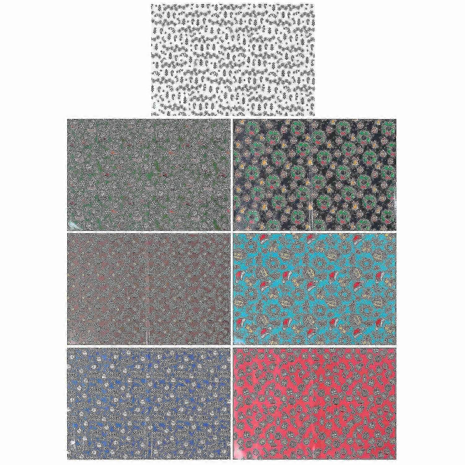 7pcs Christmas Gift Package Paper Practical Present Packaging Paper Diy Decor