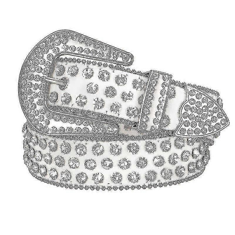 حزام حجر الراين للرجال النساء الغربية رعاة البقر راعية البقر بلينغ حزام جلدي مرصع للسراويل الجينز