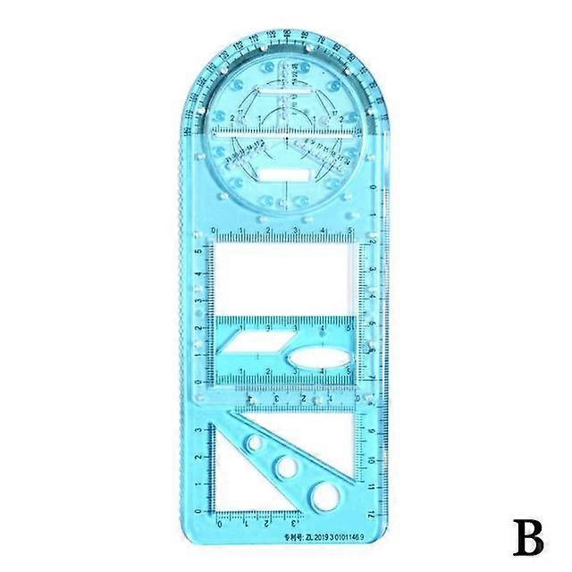 For School Multifunctional Primary School Activity Drawing Geometric Ruler Triangle Ruler Compass Protractor Set Measuring Tool(B style)