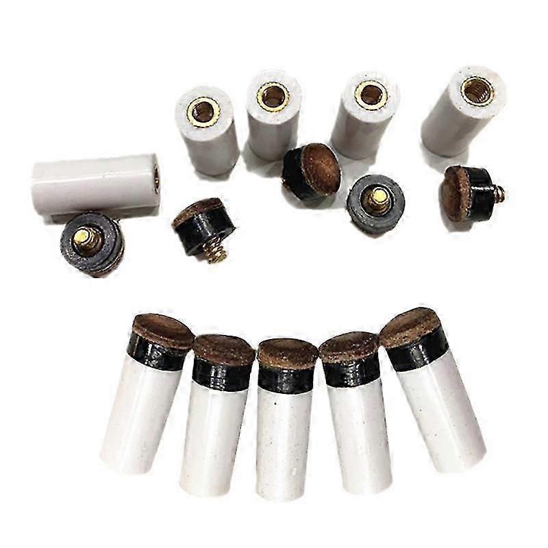 10 Pieces Billiard Cues Tips with White Pool Cue Stick Ferrules, Pool Cue Tips