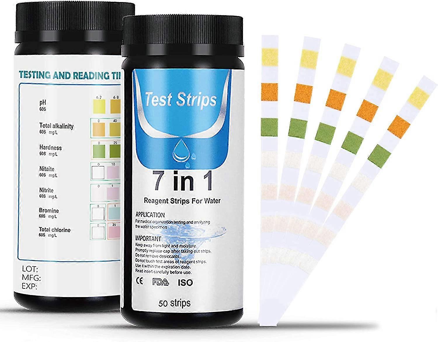 Swimming Pool Test Strips, 7 In 1 Swimming Pool Test Strips, Pack Of 50 Strips (50)