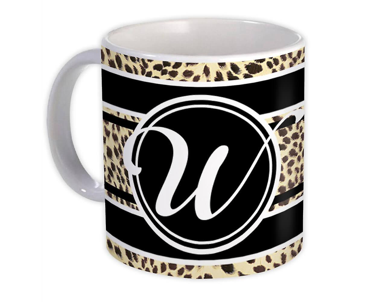 Hediye Kupa: Monogram Harf W Cheetah