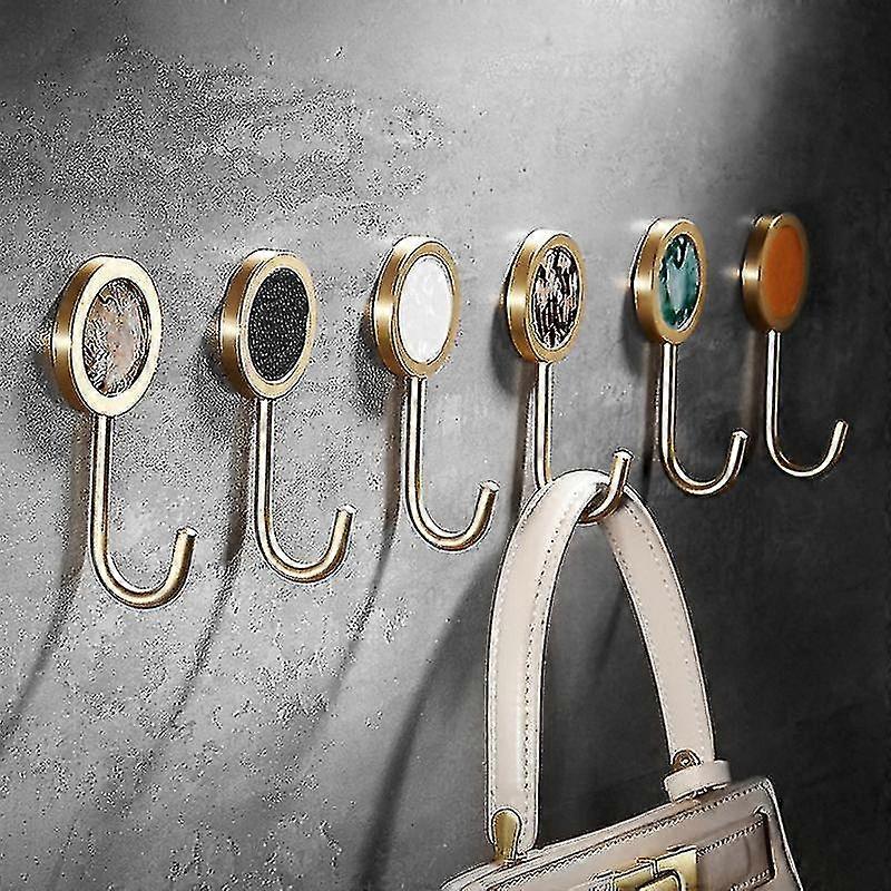 6pcs Punching-free Shell Brass Clothes Hooks Bathroom Wall Hooks Clothes Hooks