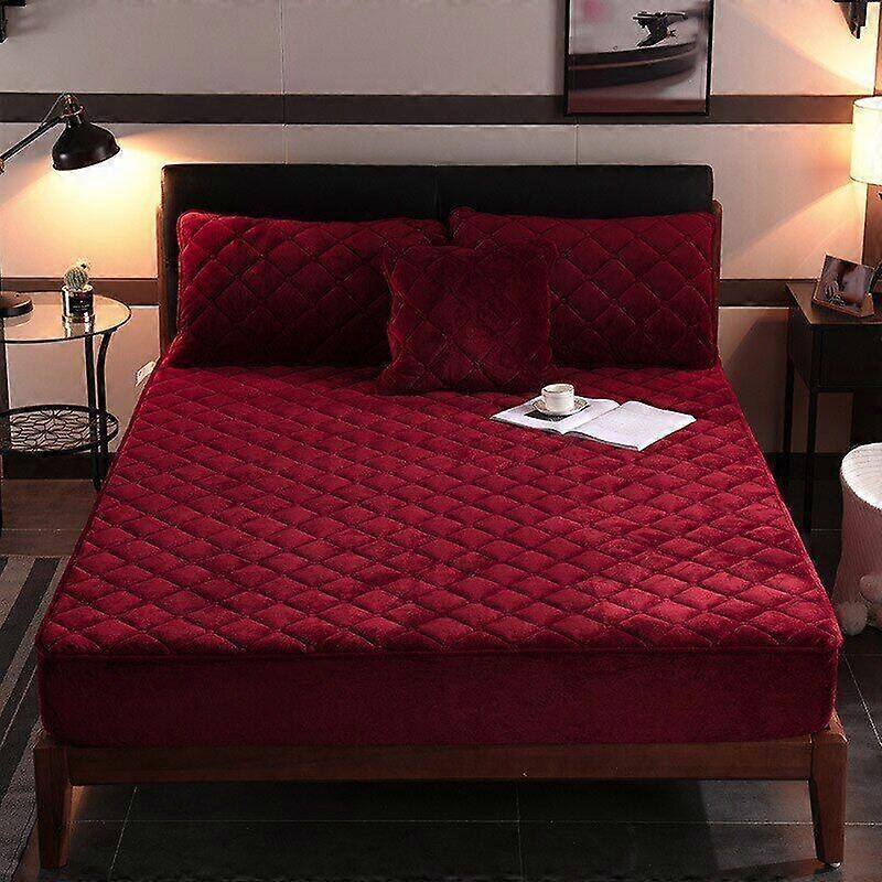 Quilted Bedspread Thicken Warm Fitted Sheet With Elastic Breathable Bed Sheet