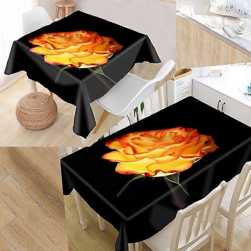 Rose Tablecloth Printed Rectangular Restaurant Waterproof and Oilproof Tablecloth Square Wedding Party Decoration Tablecloth