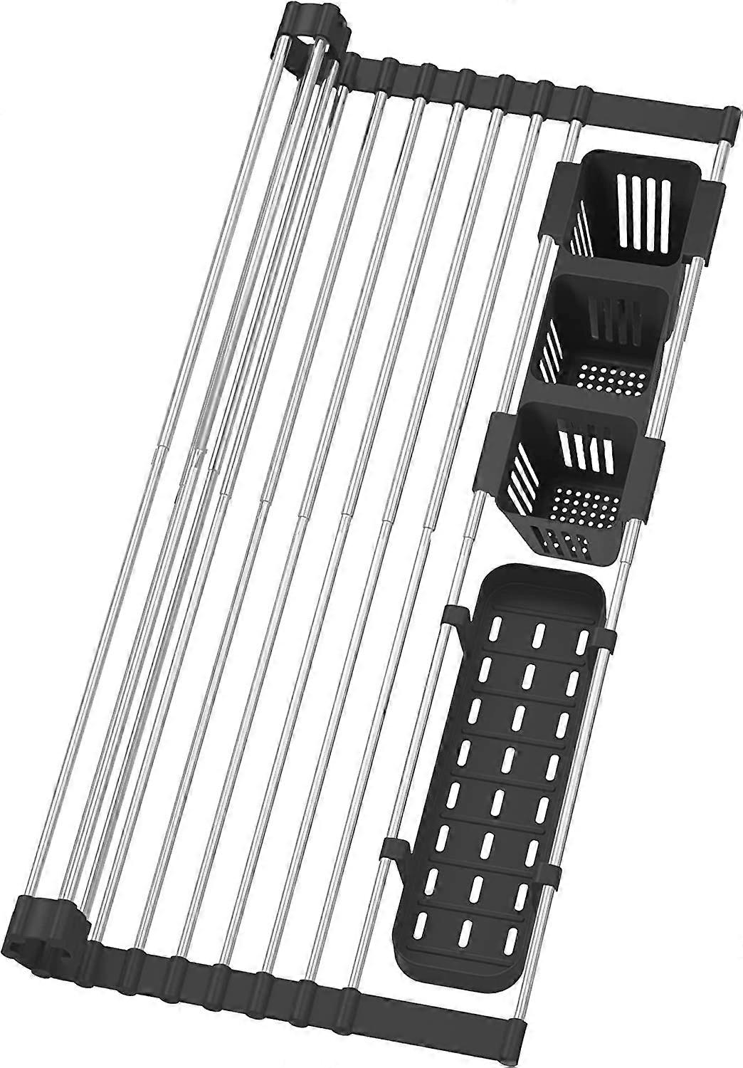 Expanderbar rullbar diskställ, över diskbänken kök rullbar diskställ diskställ i diskbänken