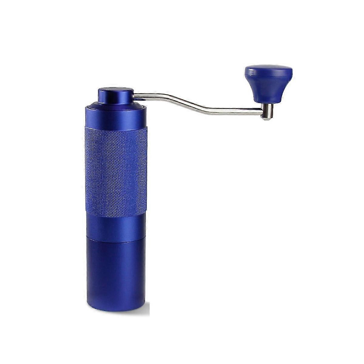 Manual Coffee Grinder Portable Adjustable Stainless Burr For Kitchen Blue