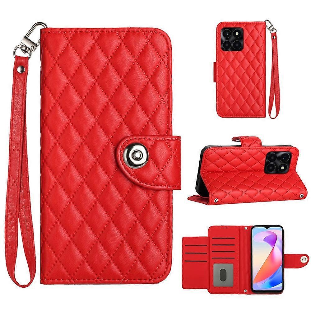 Rhombic Texture PU Case For Honor X6a