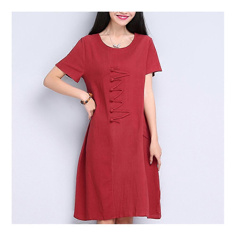 Plate Button Plus Size Loose Cotton