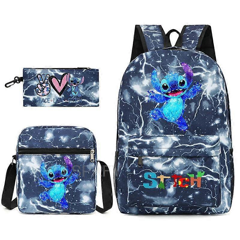 3pcs Sets Canvas Schoolbags Lilo and Stitch Girls Women Backpacks Laptop Backpack For Boys School Bags Travel Bagpack Mochila