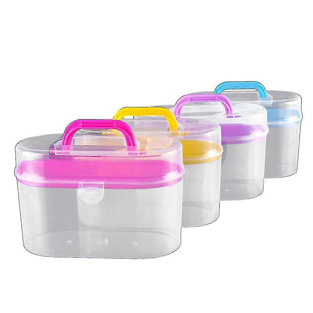 Portable Plastic Storage Container Double-wall Carrying Case For Sewing Supplies(random Color)
