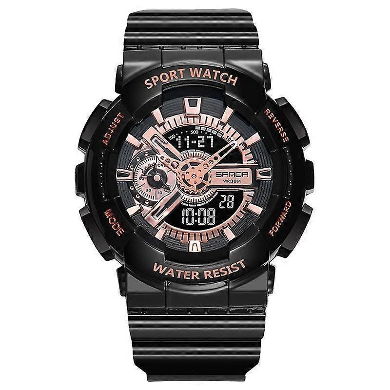 Montre SANDA Waterprooic Noir Or Rose