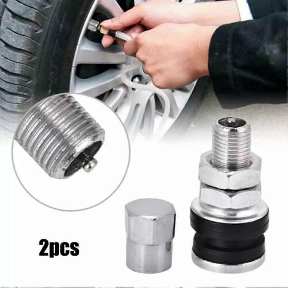 Metal Car Tubeless Vacuum Tire 2pcs Car Tubeless Dust Silver Tire Valve Short Stems Vacuum Tire Valve Stems For Car High Quality