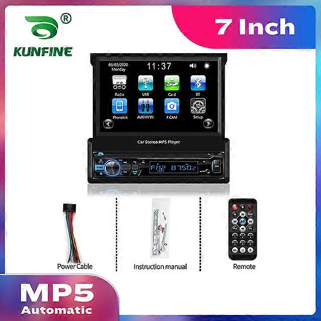 1Din Android 7" IPS GPS Navigation Universal Retractable Screen Car Radio Multimedia Video Player Central Car Stereo Bluetooth