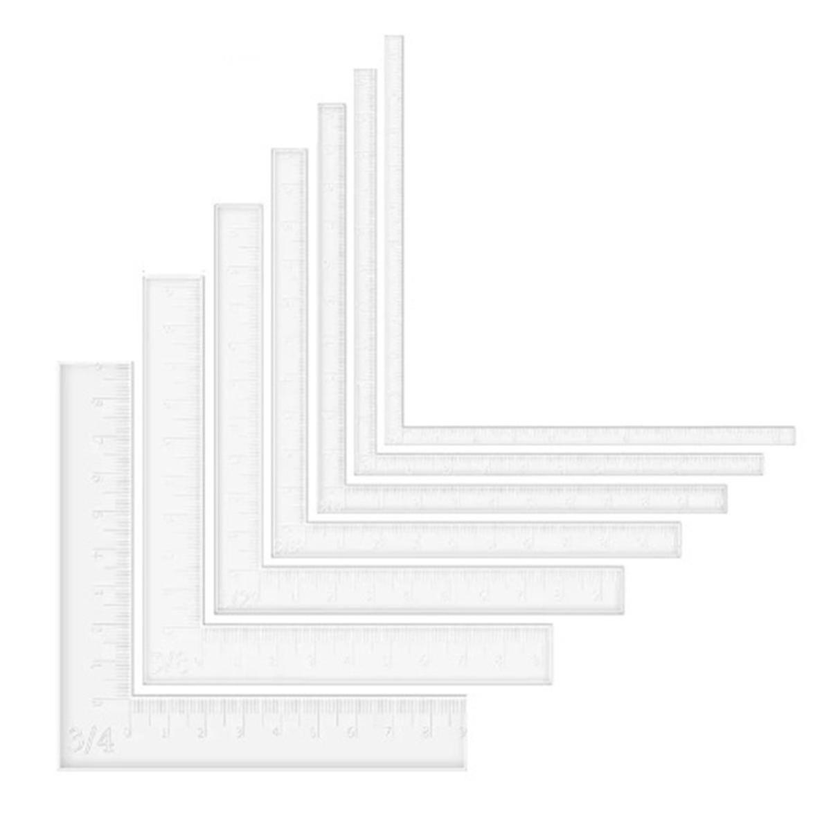 7Pcs/Set Paper Card Corners Helpers Positioning Tools Scrapbooking Acrylic Rulers to Make Lining Up Card Layers