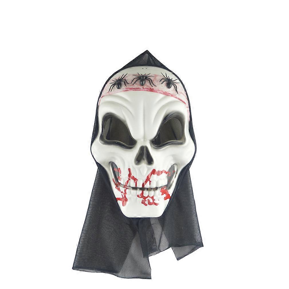 Skeleton Ghost Mask Plastic Full Face Cover Halloween Cosplay Prop