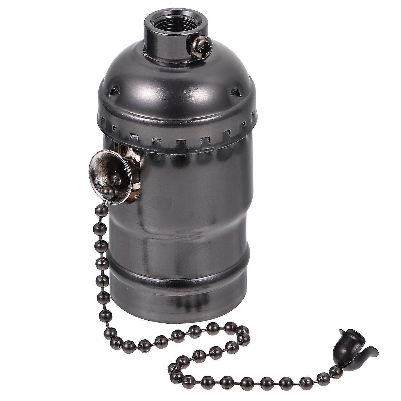 Retro E-27 Lamp Holder Aluminum Lamp Holder Light Socket with Pull Zipper
