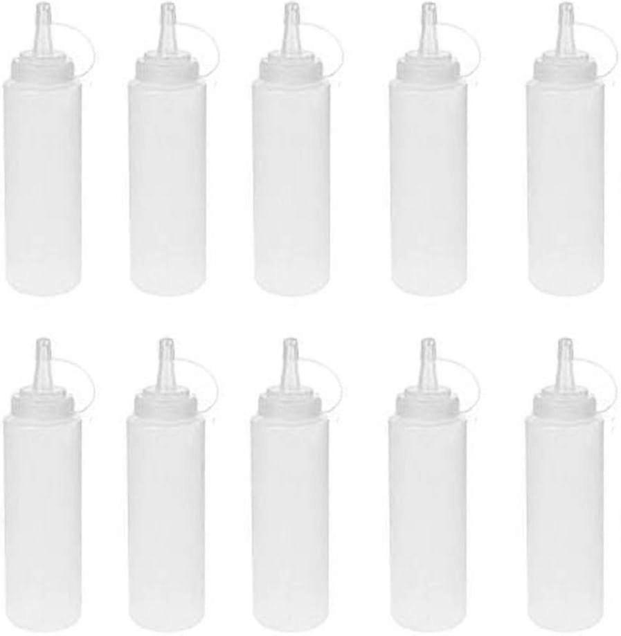 Squeeze Sauce Bottles, 10 Pieces - Graduated Squeeze Sauce Bottles - 8a (240ml) 10Ps Squeeze Bottles