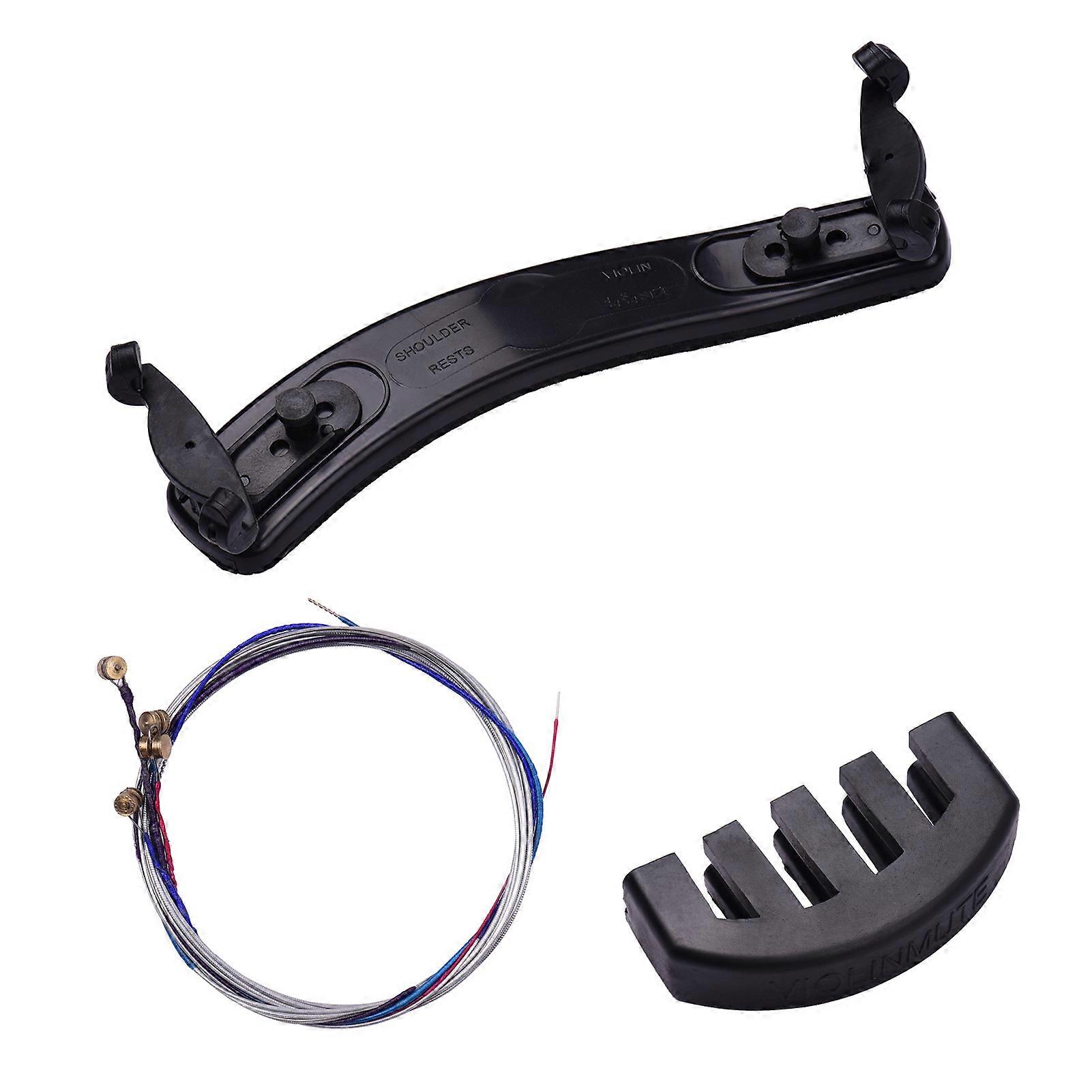 Violon Shoulder Rest Mute Strings Set Violin Part Replacement Kit pour 3/4 4/4 Violons