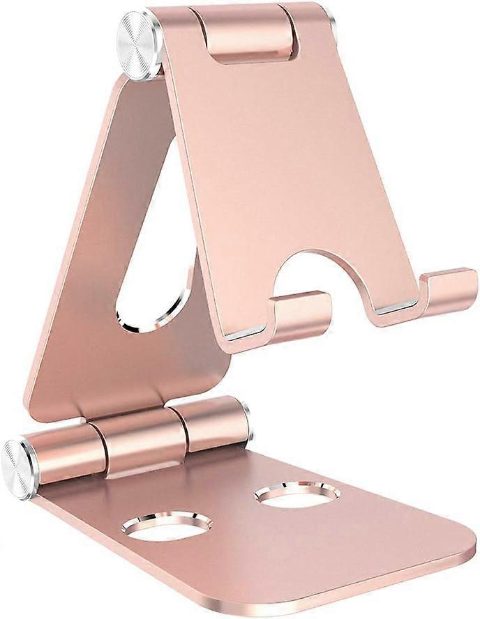 Phone Stand, Small Dock Stand Only Compatible with Mobile Phone, Desk Phone Stand, Aluminum Smartphone Holder - Champagne Gold