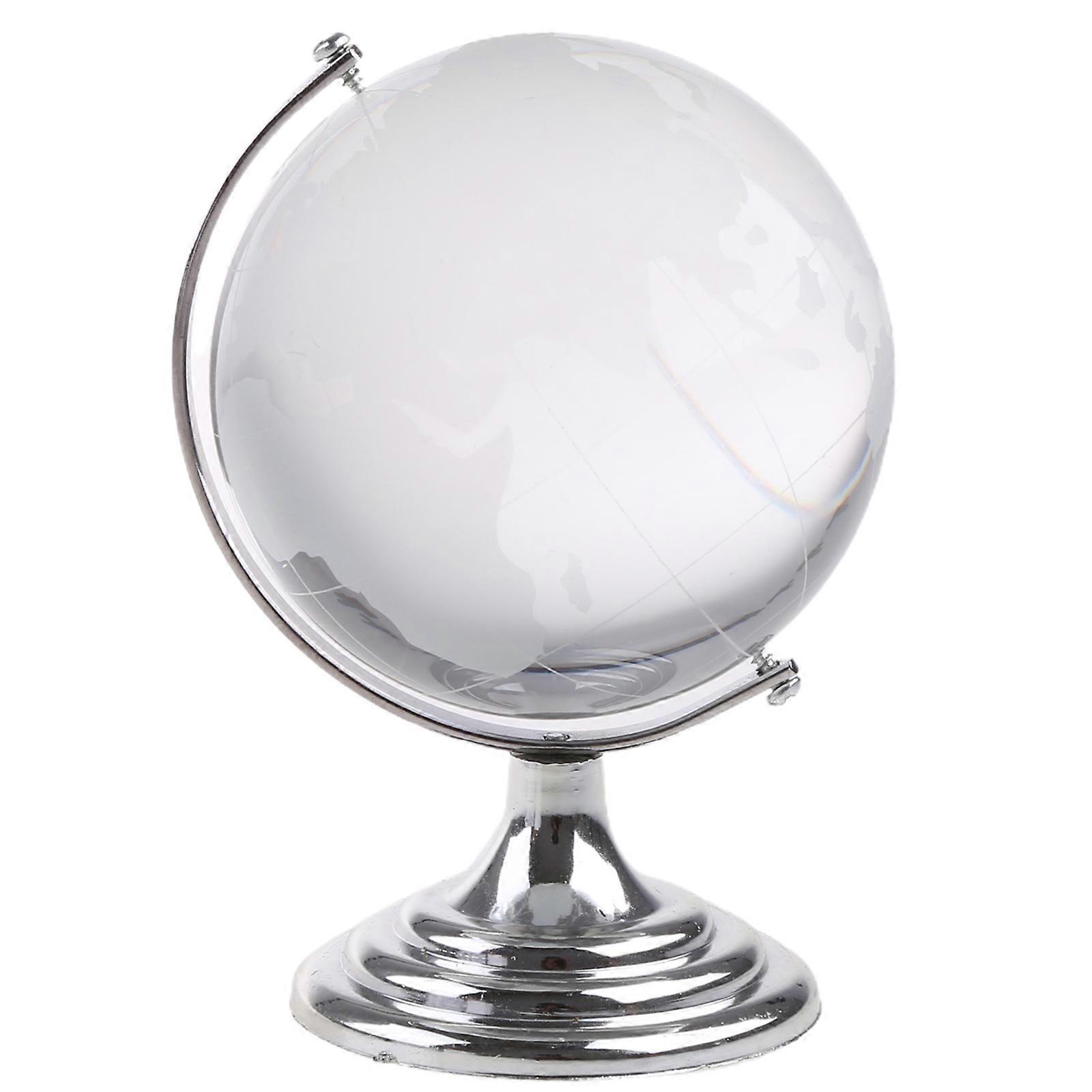 Crystal Globe Mini Crystal Ball Sphere Display Globe Round Earth World Map Ball